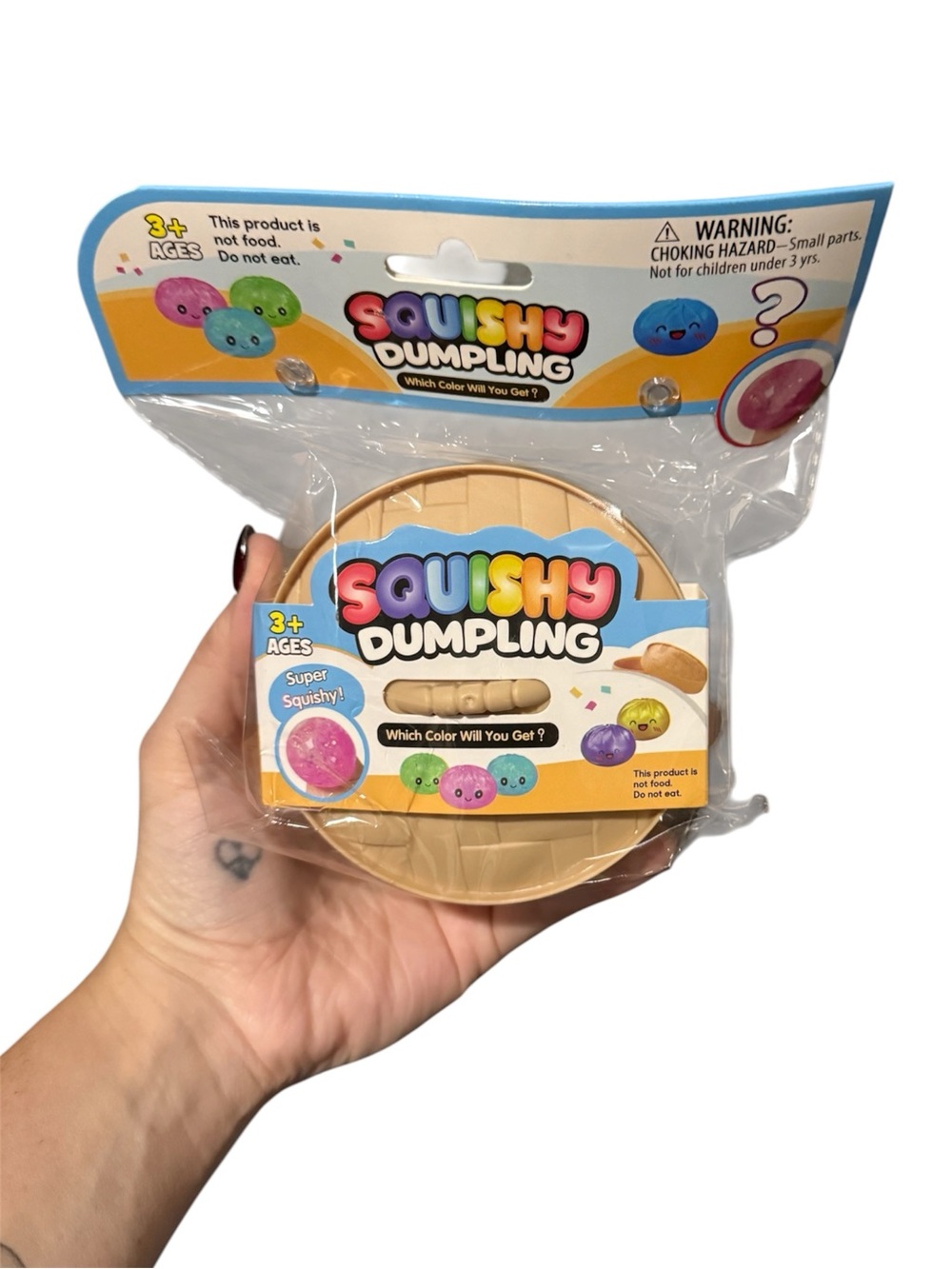 Dumpling Squishy Sensory Toy - Mystery Color - Large Size Glitter